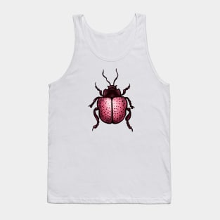 Pink Beetle With Dots Insect Art Tank Top